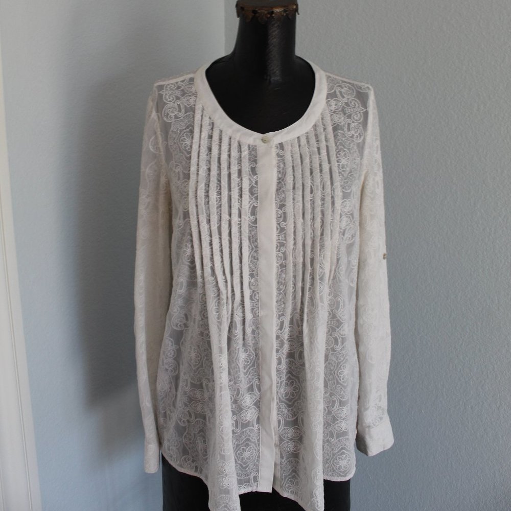 Delicate White Anthropologie Blouse